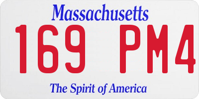 MA license plate 169PM4