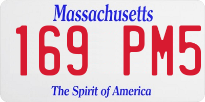 MA license plate 169PM5