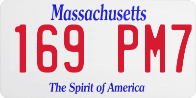 MA license plate 169PM7