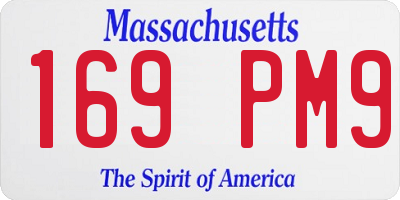 MA license plate 169PM9