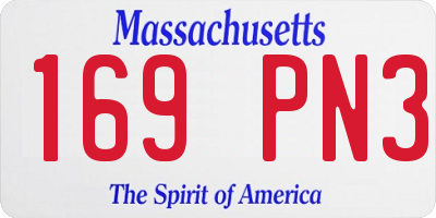 MA license plate 169PN3