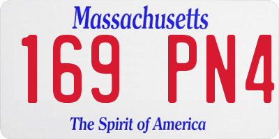 MA license plate 169PN4