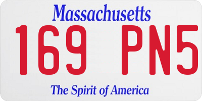 MA license plate 169PN5