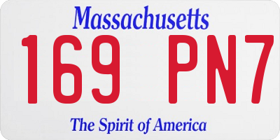 MA license plate 169PN7