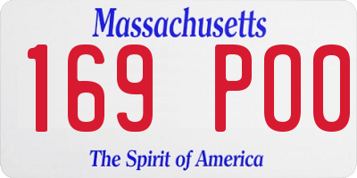 MA license plate 169PO0