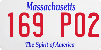 MA license plate 169PO2