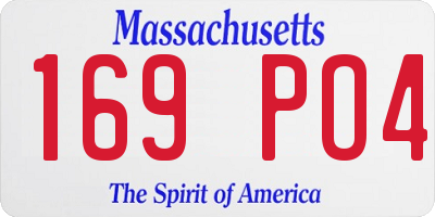 MA license plate 169PO4