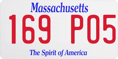 MA license plate 169PO5