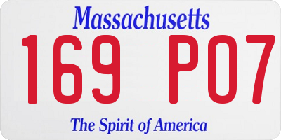 MA license plate 169PO7