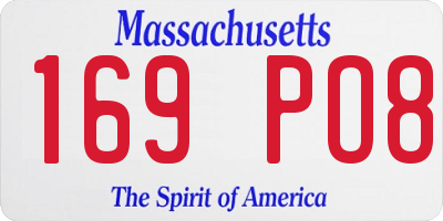 MA license plate 169PO8