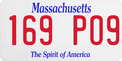 MA license plate 169PO9