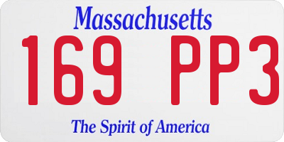 MA license plate 169PP3