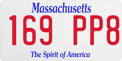 MA license plate 169PP8