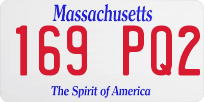 MA license plate 169PQ2