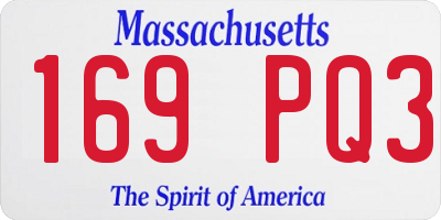 MA license plate 169PQ3