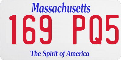 MA license plate 169PQ5