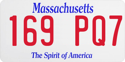 MA license plate 169PQ7