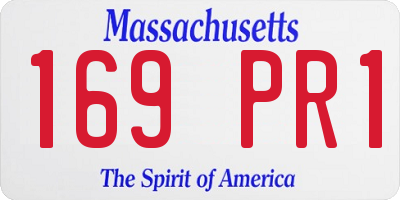 MA license plate 169PR1