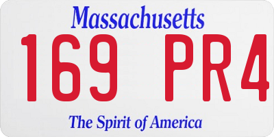 MA license plate 169PR4