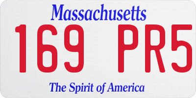 MA license plate 169PR5
