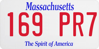 MA license plate 169PR7