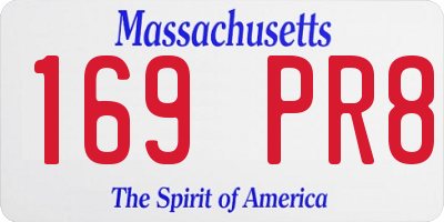MA license plate 169PR8