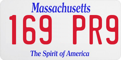 MA license plate 169PR9