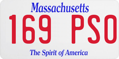 MA license plate 169PS0