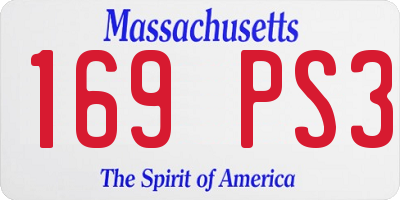 MA license plate 169PS3