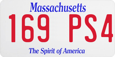 MA license plate 169PS4