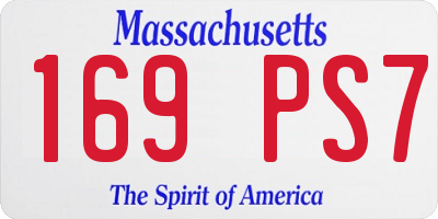 MA license plate 169PS7