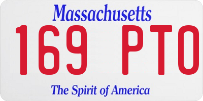 MA license plate 169PT0