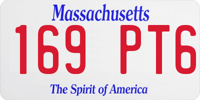 MA license plate 169PT6