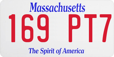 MA license plate 169PT7