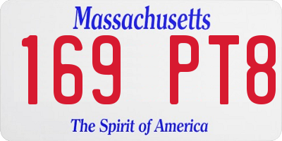 MA license plate 169PT8