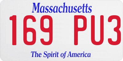 MA license plate 169PU3