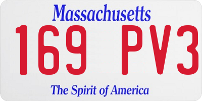 MA license plate 169PV3