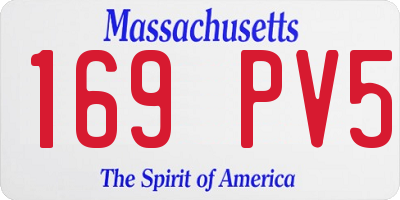 MA license plate 169PV5