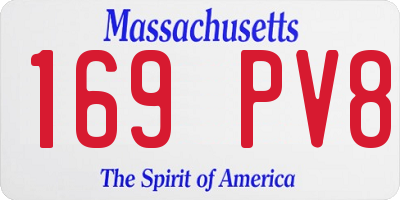 MA license plate 169PV8