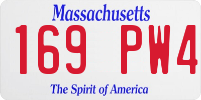 MA license plate 169PW4