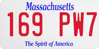 MA license plate 169PW7