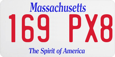 MA license plate 169PX8