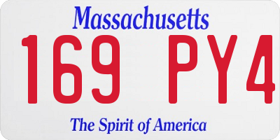MA license plate 169PY4