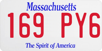 MA license plate 169PY6