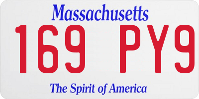 MA license plate 169PY9