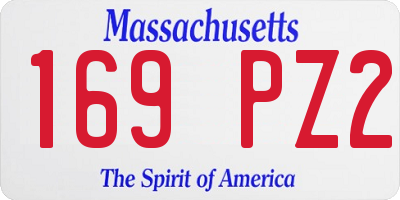 MA license plate 169PZ2