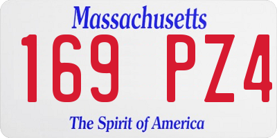 MA license plate 169PZ4