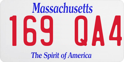 MA license plate 169QA4