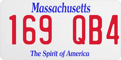 MA license plate 169QB4
