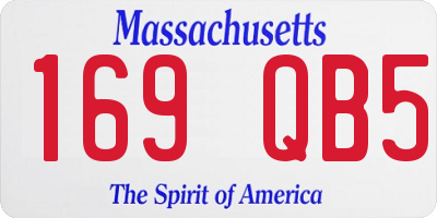 MA license plate 169QB5